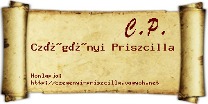 Czégényi Priszcilla névjegykártya